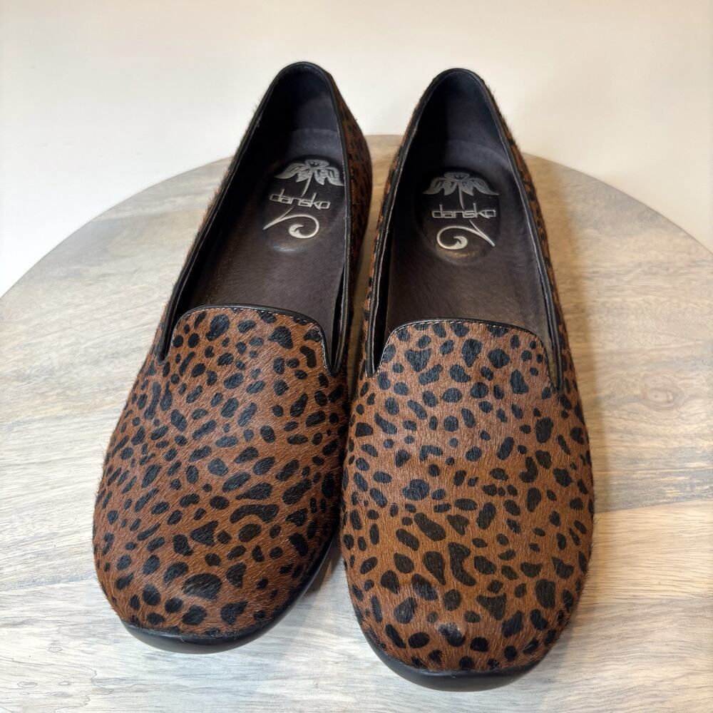 Dansko Olivia Women's Cheetah Print Calf Hair Loafers Comfort Shoes US Size 9 - Picture 2 of 11